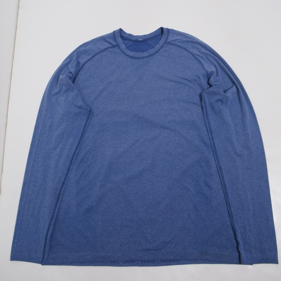 Lululemon Men's Metal Vent Tech Long Sleeve Heathered Harbor Blue Size XL - Picture 1 of 12